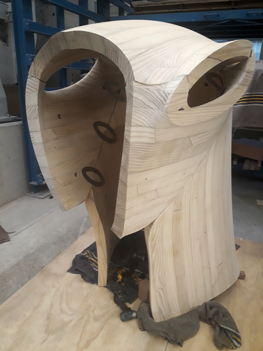 Mannes kop zonder ogen, oren of snuit