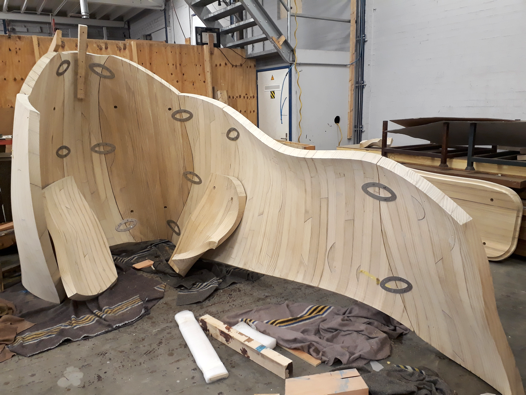 Delen van de romp in elkaar gepast